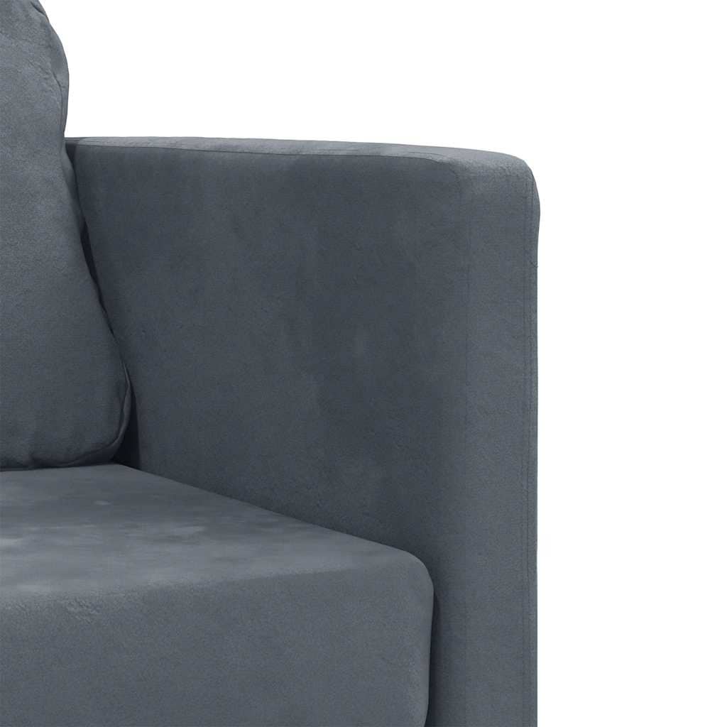 vidaXL Floor Sofa Bed Dark Grey Velvet Compact - 48.0 x 48.0 x 21.7