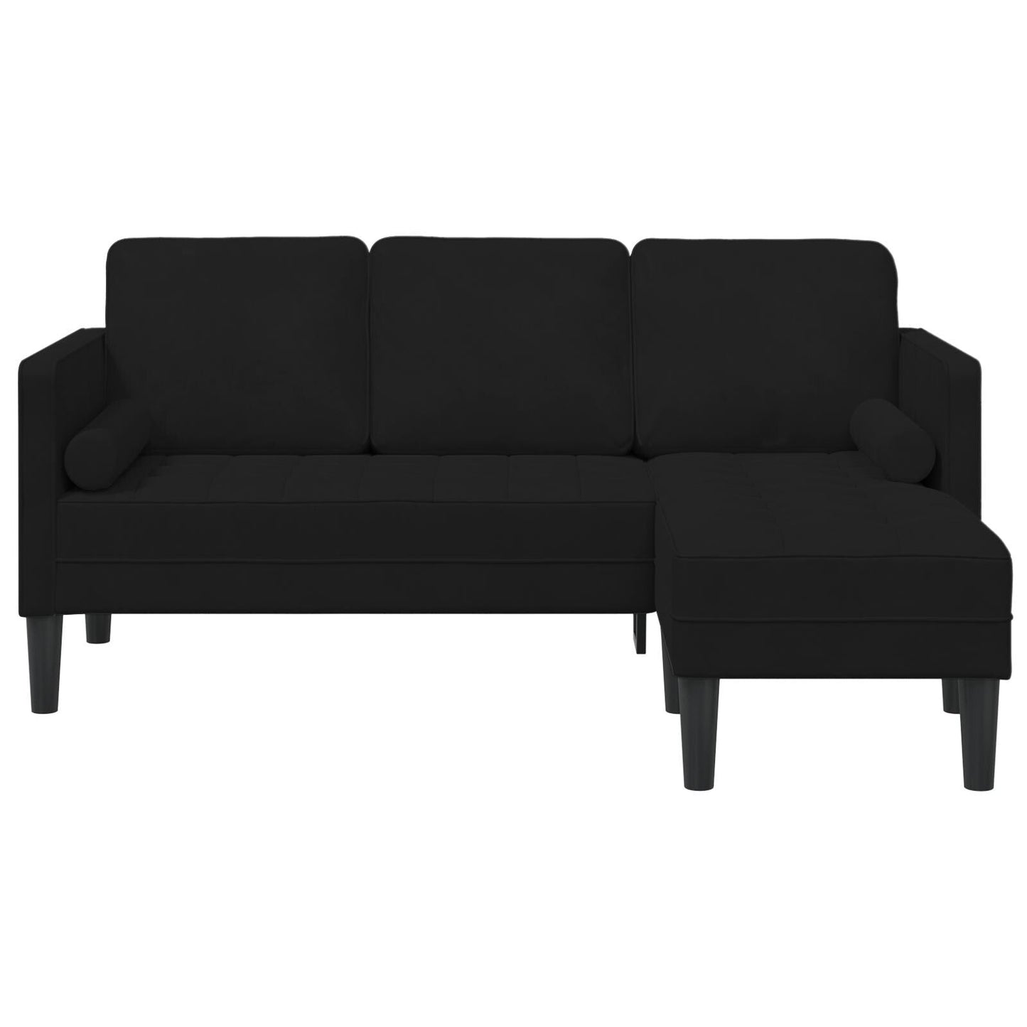 vidaXL Garden Sofa L-Shaped Black/Dark Grey/Light Grey Velvet - 68.1 x 51.6 x 26.4