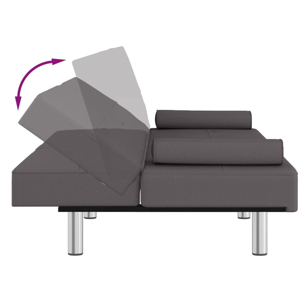 vidaXL Sofa Bed Foldable Sleeper Sofa Couch Bed with Cup Holders Faux Leather - 78.7 x 35 x 27.6