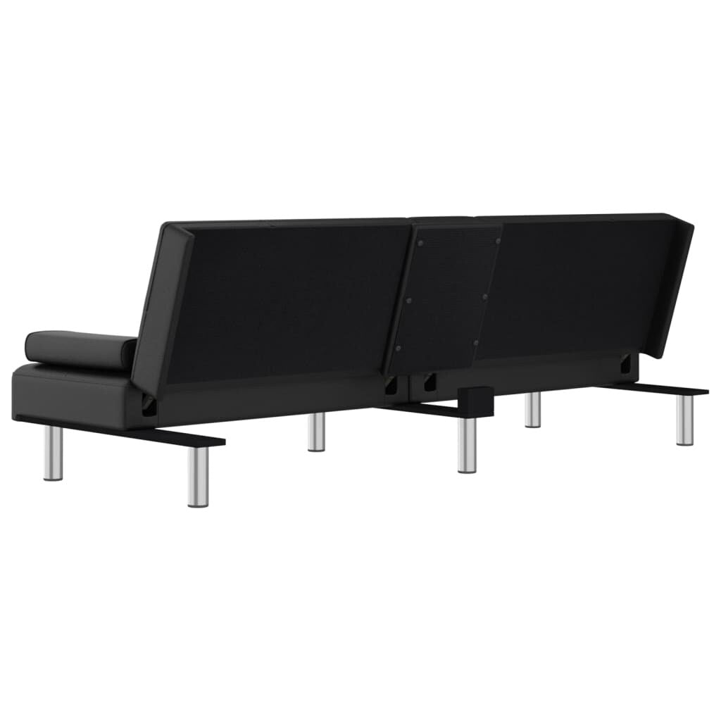 vidaXL Sofa Bed Foldable Sleeper Sofa Couch Bed with Cup Holders Faux Leather - 78.7 x 35 x 27.6