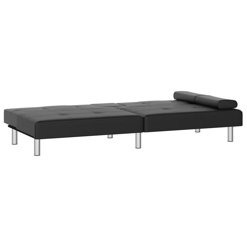vidaXL Sofa Bed Foldable Sleeper Sofa Couch Bed with Cup Holders Faux Leather - 78.7 x 35 x 27.6