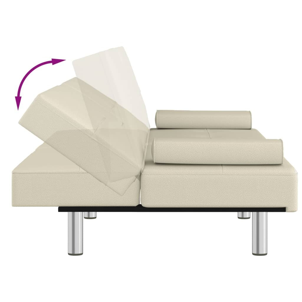 vidaXL Sofa Bed Foldable Sleeper Sofa Couch Bed with Cup Holders Faux Leather - 78.7 x 35 x 27.6