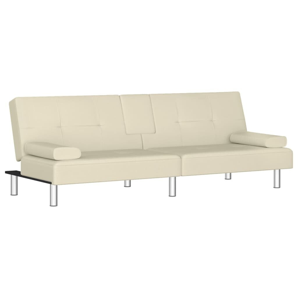 vidaXL Sofa Bed Foldable Sleeper Sofa Couch Bed with Cup Holders Faux Leather - 78.7 x 35 x 27.6