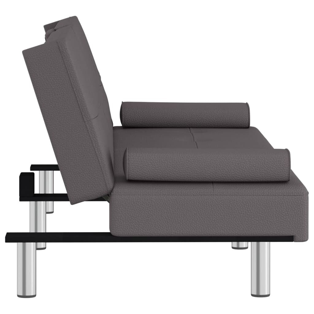 vidaXL Sofa Bed Foldable Sleeper Sofa Couch Bed with Cup Holders Faux Leather - 78.7 x 35 x 27.6