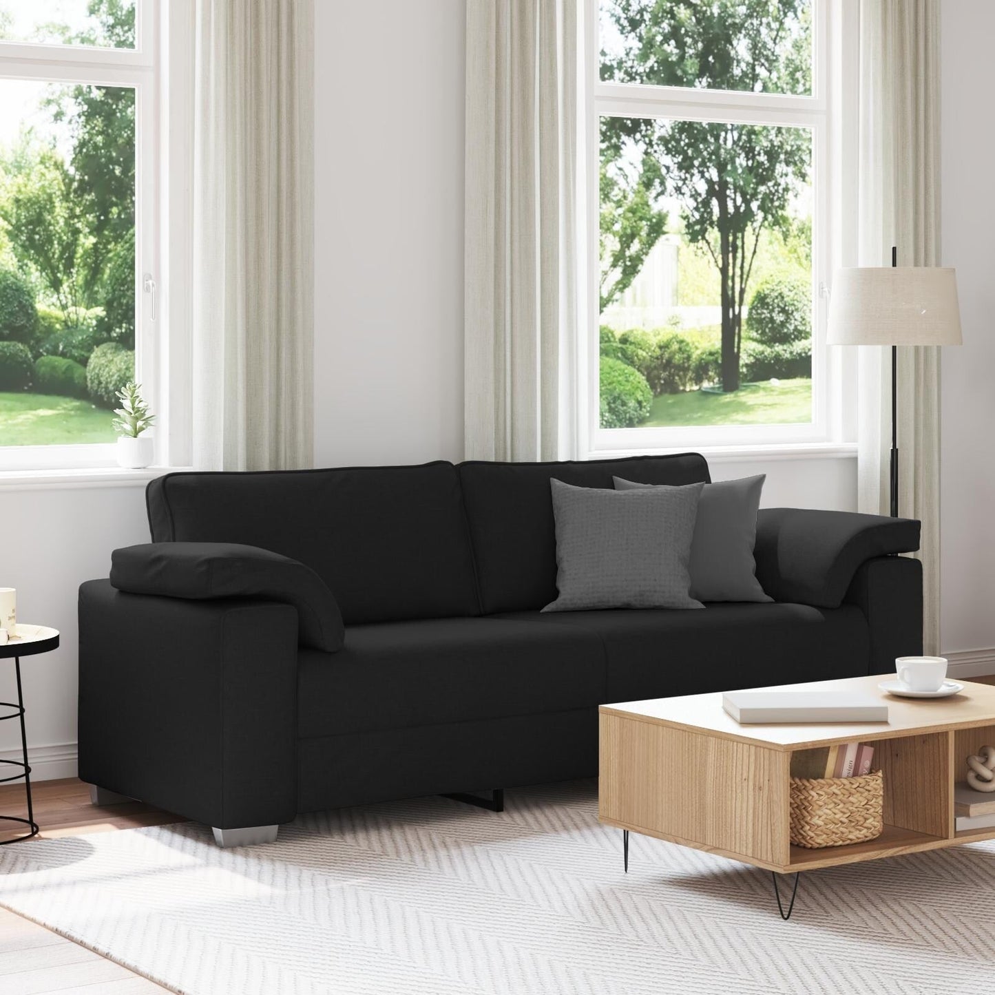 vidaXL Sofa Black/Dark grey Metal - 86.2 x 30.3 x 32.3