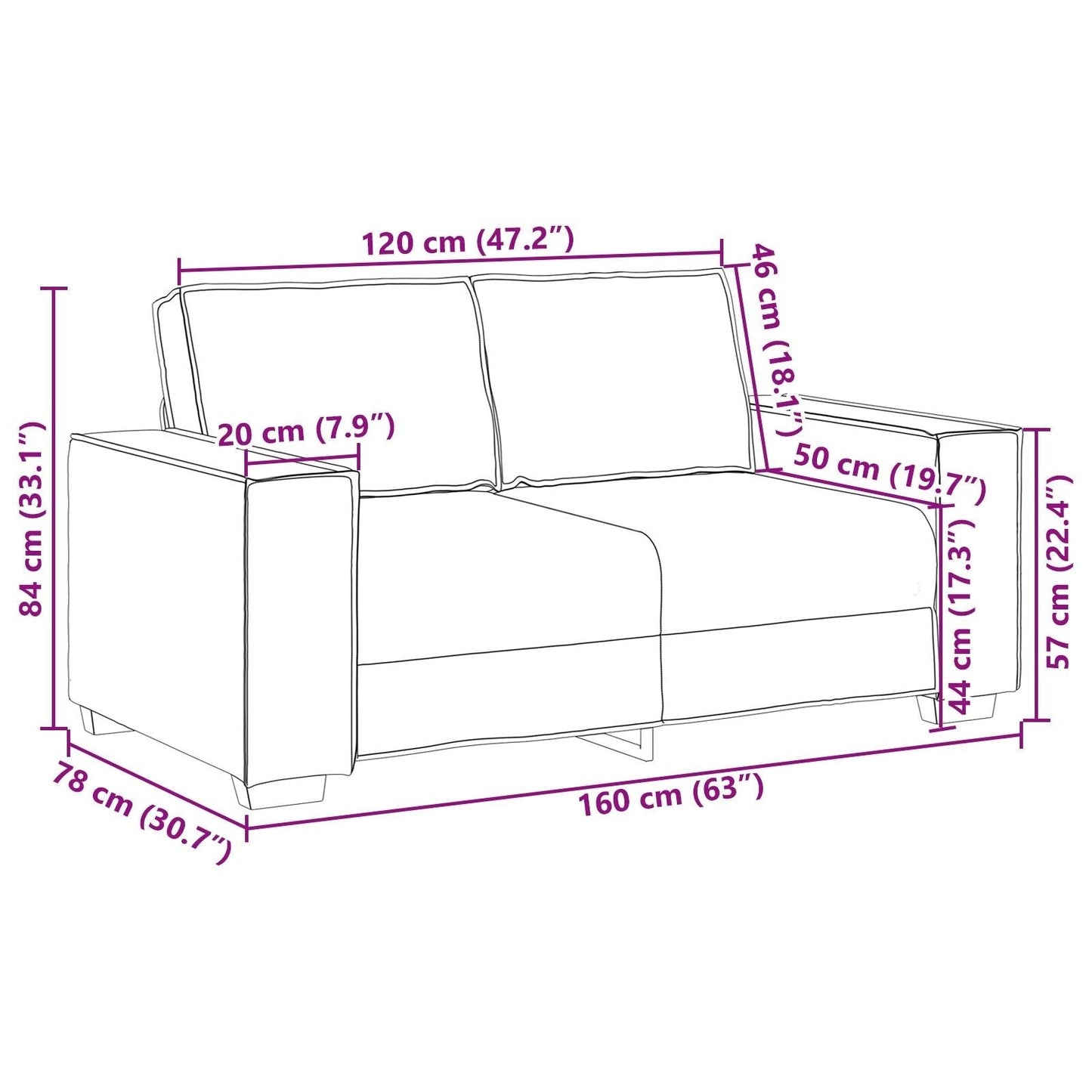vidaXL Sofa Black