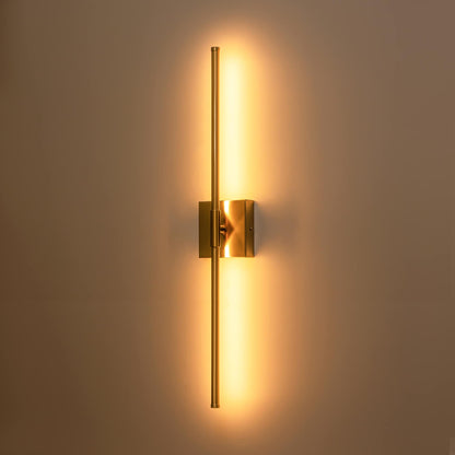 1-flammige, moderne, lange, lineare Wandleuchte in Schwarz/Gold/Nickel, dimmbare LED-Badezimmer-Waschtischleuchte