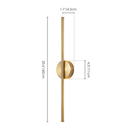 1-flammige, moderne, lange, lineare Wandleuchte in Schwarz/Gold/Nickel, dimmbare LED-Badezimmer-Waschtischleuchte