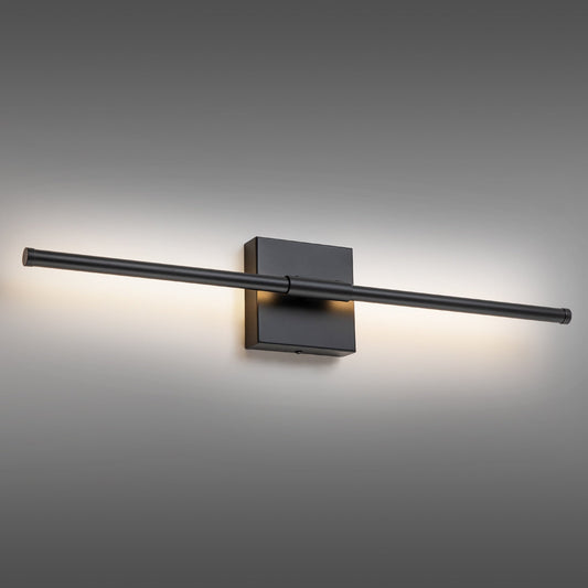 1-flammige, moderne, lange, lineare Wandleuchte in Schwarz/Gold/Nickel, dimmbare LED-Badezimmer-Waschtischleuchte