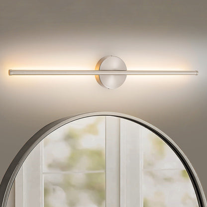 1-flammige, moderne, lange, lineare Wandleuchte in Schwarz/Gold/Nickel, dimmbare LED-Badezimmer-Waschtischleuchte