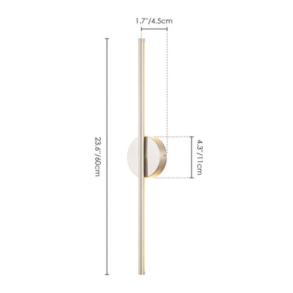 1-flammige, moderne, lange, lineare Wandleuchte in Schwarz/Gold/Nickel, dimmbare LED-Badezimmer-Waschtischleuchte
