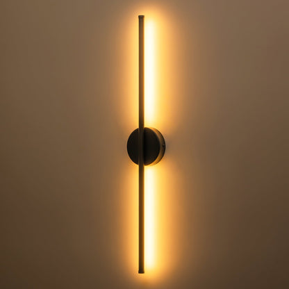 1-flammige, moderne, lange, lineare Wandleuchte in Schwarz/Gold/Nickel, dimmbare LED-Badezimmer-Waschtischleuchte