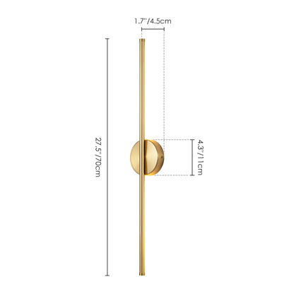 1-flammige, moderne, lange, lineare Wandleuchte in Schwarz/Gold/Nickel, dimmbare LED-Badezimmer-Waschtischleuchte