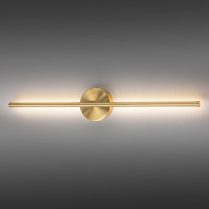 1-flammige, moderne, lange, lineare Wandleuchte in Schwarz/Gold/Nickel, dimmbare LED-Badezimmer-Waschtischleuchte