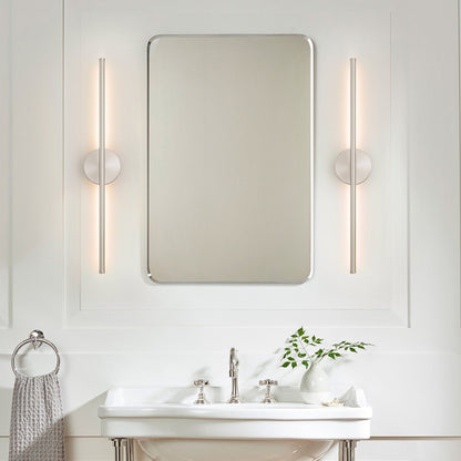 1-flammige, moderne, lange, lineare Wandleuchte in Schwarz/Gold/Nickel, dimmbare LED-Badezimmer-Waschtischleuchte