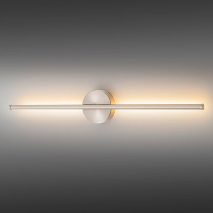 1-flammige, moderne, lange, lineare Wandleuchte in Schwarz/Gold/Nickel, dimmbare LED-Badezimmer-Waschtischleuchte