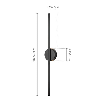 1-flammige, moderne, lange, lineare Wandleuchte in Schwarz/Gold/Nickel, dimmbare LED-Badezimmer-Waschtischleuchte