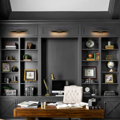 Moderne, lineare, schwarze Badezimmer-Waschtischleuchte mit 1 Licht, Farbwechsel, dimmbar, drehbar, integrierte LED-Wandleuchte