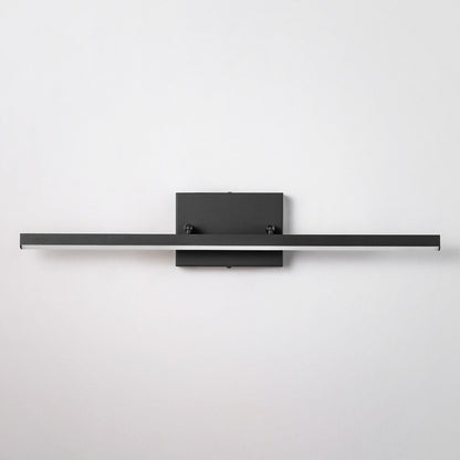 Moderne, lineare, schwarze Badezimmer-Waschtischleuchte mit 1 Licht, Farbwechsel, dimmbar, drehbar, integrierte LED-Wandleuchte