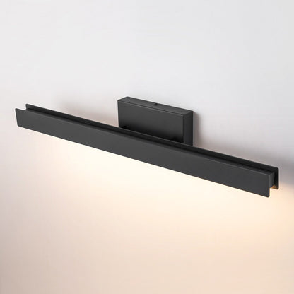 Moderne, lineare, schwarze Badezimmer-Waschtischleuchte mit 1 Licht, Farbwechsel, dimmbar, drehbar, integrierte LED-Wandleuchte