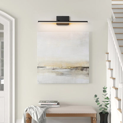 Moderne, lineare, schwarze Badezimmer-Waschtischleuchte mit 1 Licht, Farbwechsel, dimmbar, drehbar, integrierte LED-Wandleuchte