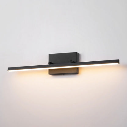 Moderne, lineare, schwarze Badezimmer-Waschtischleuchte mit 1 Licht, Farbwechsel, dimmbar, drehbar, integrierte LED-Wandleuchte