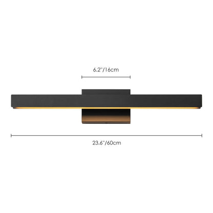 Moderne, lineare, schwarze Badezimmer-Waschtischleuchte mit 1 Licht, Farbwechsel, dimmbar, drehbar, integrierte LED-Wandleuchte