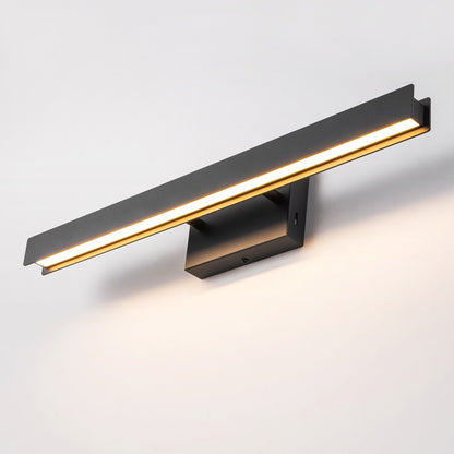 Moderne, lineare, schwarze Badezimmer-Waschtischleuchte mit 1 Licht, Farbwechsel, dimmbar, drehbar, integrierte LED-Wandleuchte