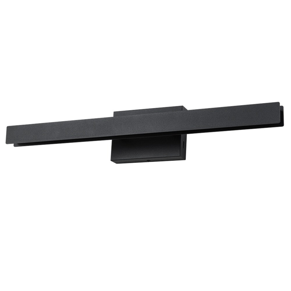 Moderne, lineare, schwarze Badezimmer-Waschtischleuchte mit 1 Licht, Farbwechsel, dimmbar, drehbar, integrierte LED-Wandleuchte