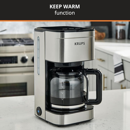 Filterkaffeemaschine für 10 Tassen, Digitalanzeige, Edelstahl-Finish, programmierbarer Timer, automatische Abschaltung