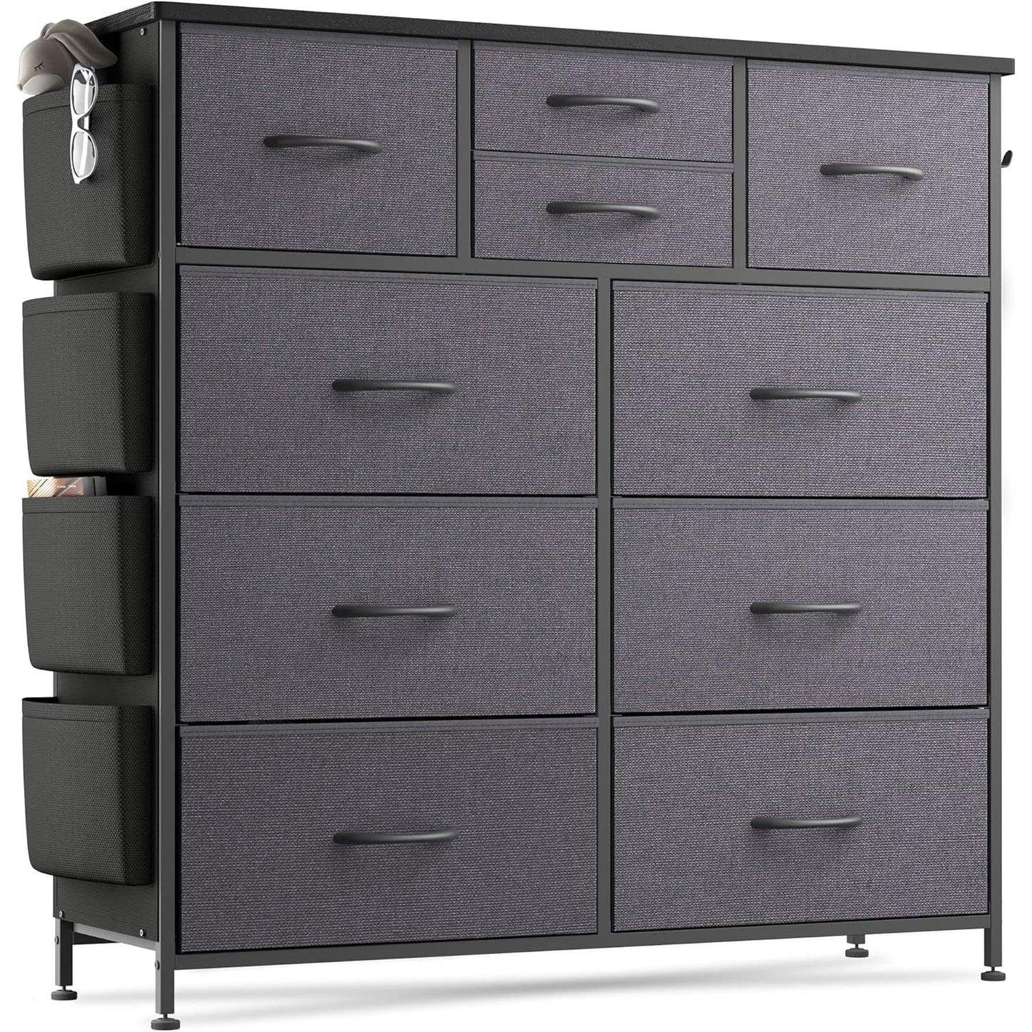 Kommode mit 10 Schubladen, Stoffschrank, Aufbewahrungsturm, Organizer, Schlafzimmer