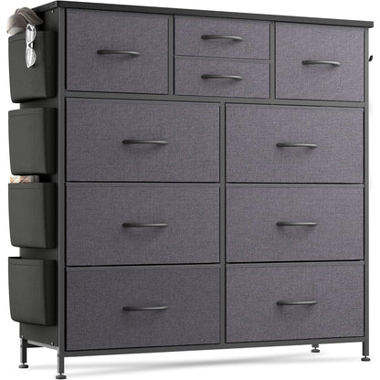 Kommode mit 10 Schubladen, Stoffschrank, Aufbewahrungsturm, Organizer, Schlafzimmer