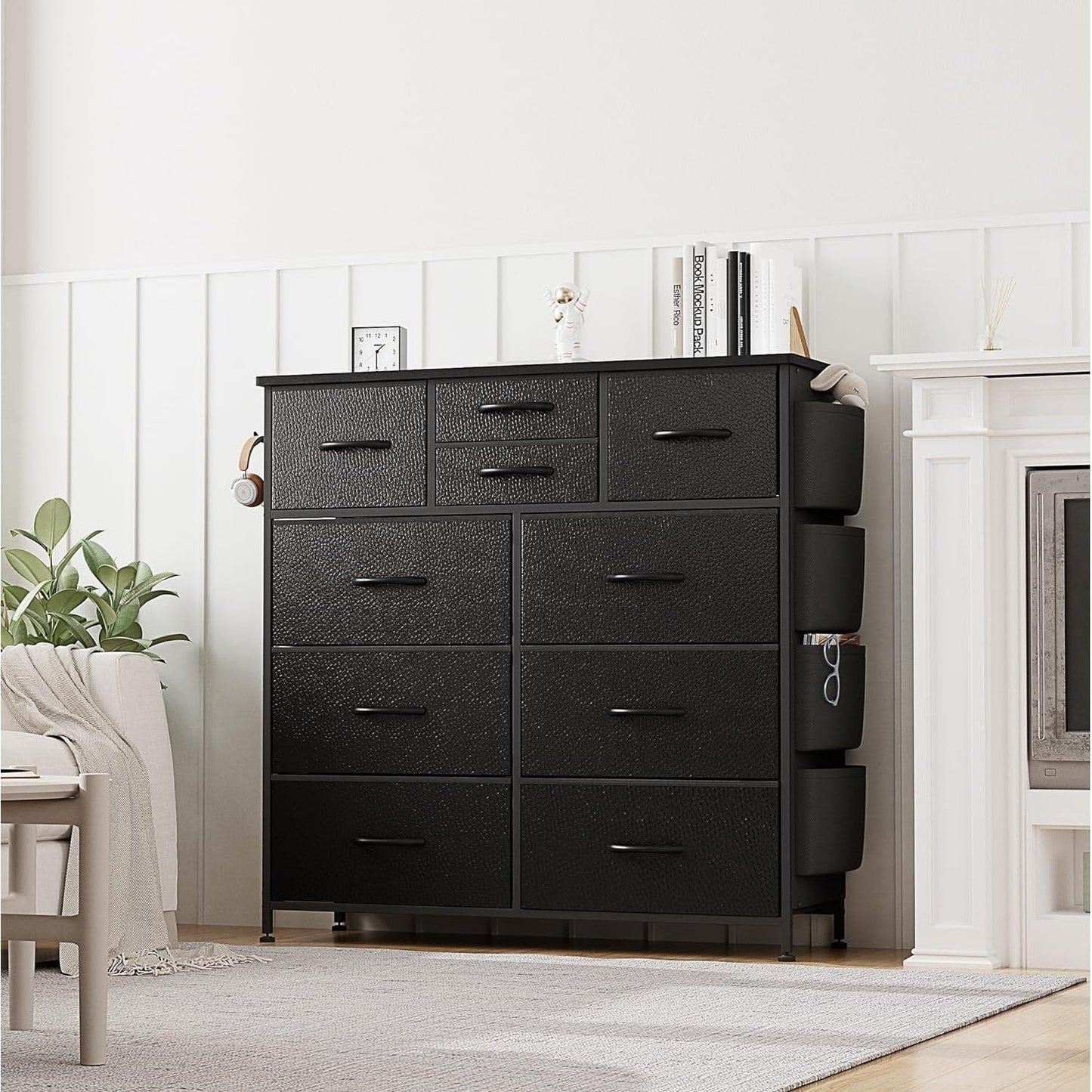 Kommode mit 10 Schubladen, Stoffschrank, Aufbewahrungsturm, Organizer, Schlafzimmer