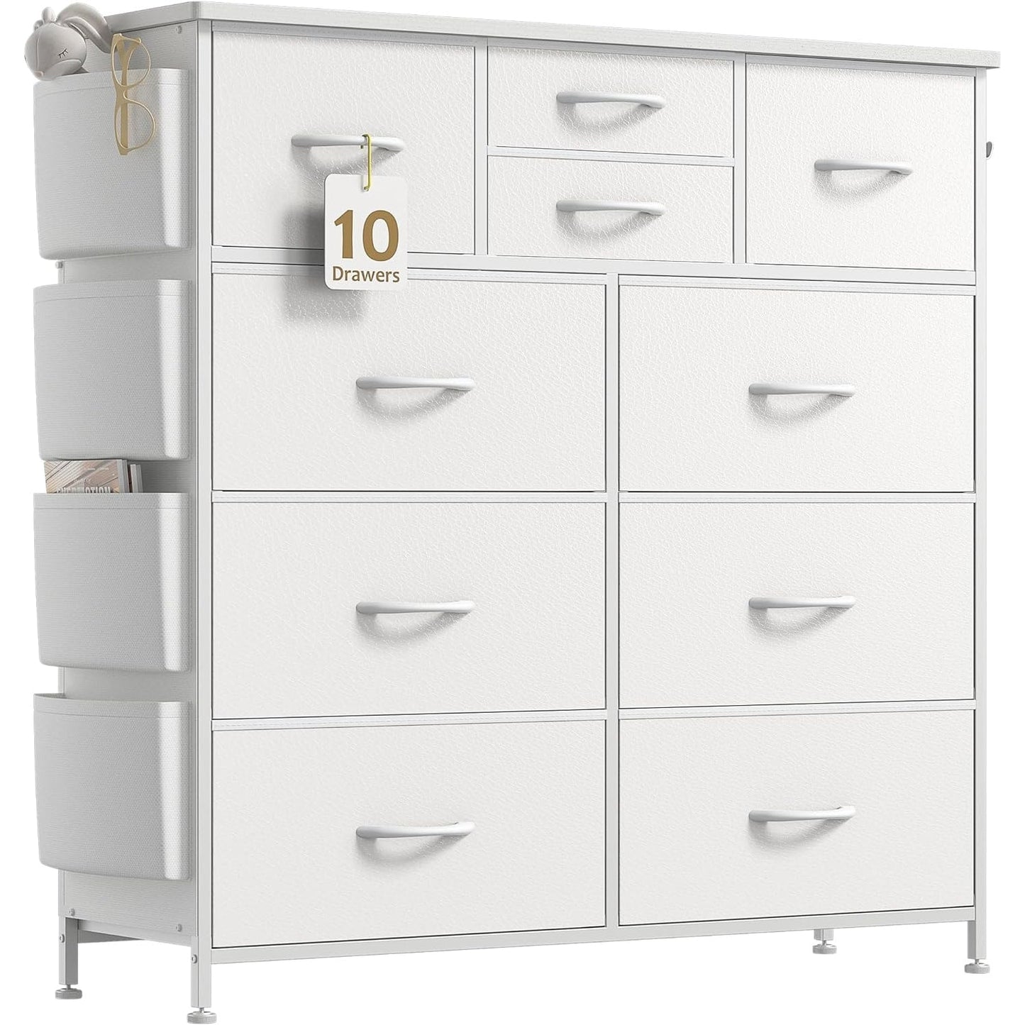 Kommode mit 10 Schubladen, Stoffschrank, Aufbewahrungsturm, Organizer, Schlafzimmer
