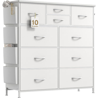 Kommode mit 10 Schubladen, Stoffschrank, Aufbewahrungsturm, Organizer, Schlafzimmer