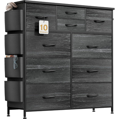 Kommode mit 10 Schubladen, Stoffschrank, Aufbewahrungsturm, Organizer, Schlafzimmer