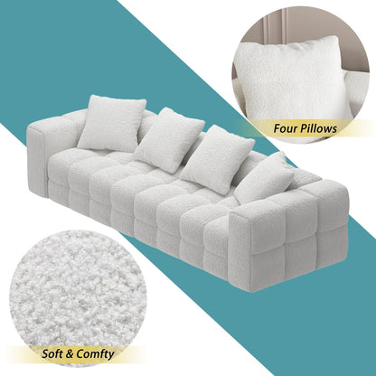 100.8 Teddy Velvet Sofa CouchModern Loveseat/Sofa/Couch with Armrest