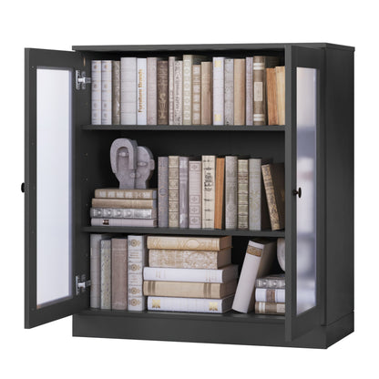 Bücherregal mit 3 Regalböden aus 100 % Massivholz und optionalen Türen von Palace Imports