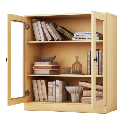 Bücherregal mit 3 Regalböden aus 100 % Massivholz und optionalen Türen von Palace Imports