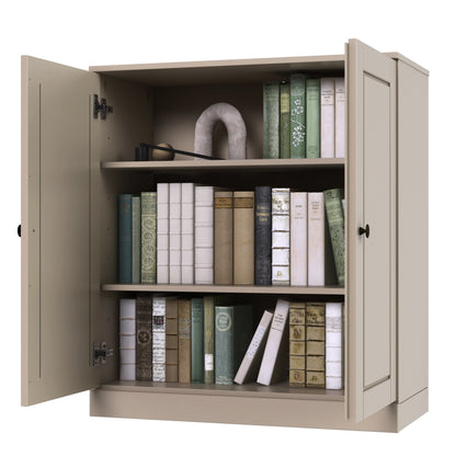 Bücherregal mit 3 Regalböden aus 100 % Massivholz und optionalen Türen von Palace Imports