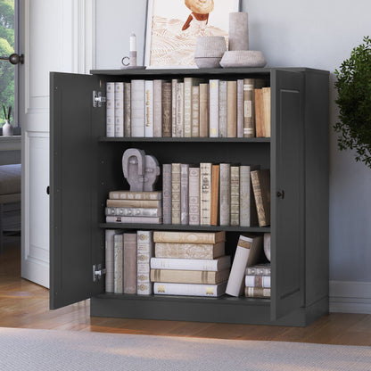 Bücherregal mit 3 Regalböden aus 100 % Massivholz und optionalen Türen von Palace Imports
