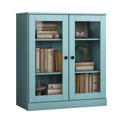 Bücherregal mit 3 Regalböden aus 100 % Massivholz und optionalen Türen von Palace Imports