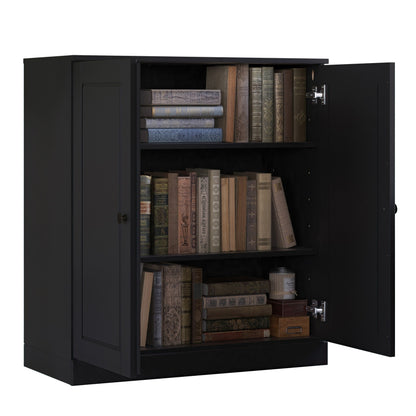 Bücherregal mit 3 Regalböden aus 100 % Massivholz und optionalen Türen von Palace Imports
