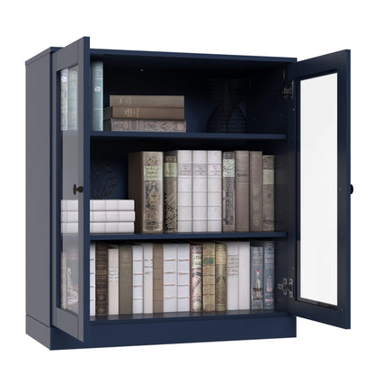 Bücherregal mit 3 Regalböden aus 100 % Massivholz und optionalen Türen von Palace Imports