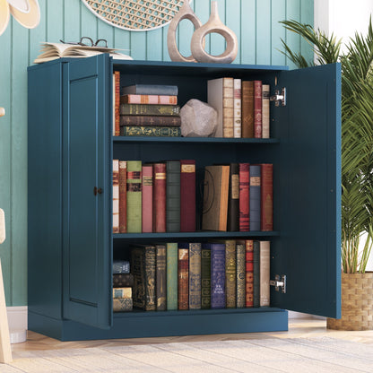 Bücherregal mit 3 Regalböden aus 100 % Massivholz und optionalen Türen von Palace Imports