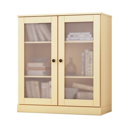 Bücherregal mit 3 Regalböden aus 100 % Massivholz und optionalen Türen von Palace Imports