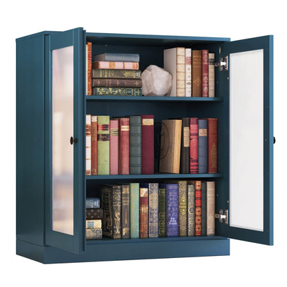 Bücherregal mit 3 Regalböden aus 100 % Massivholz und optionalen Türen von Palace Imports