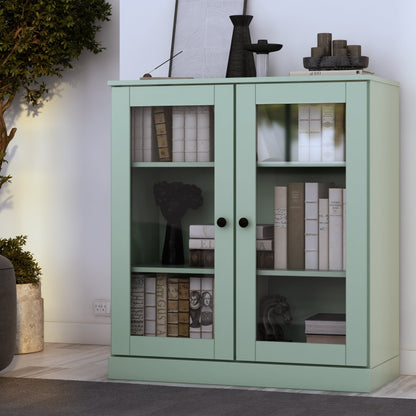 Bücherregal mit 3 Regalböden aus 100 % Massivholz und optionalen Türen von Palace Imports