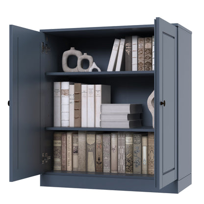 Bücherregal mit 3 Regalböden aus 100 % Massivholz und optionalen Türen von Palace Imports