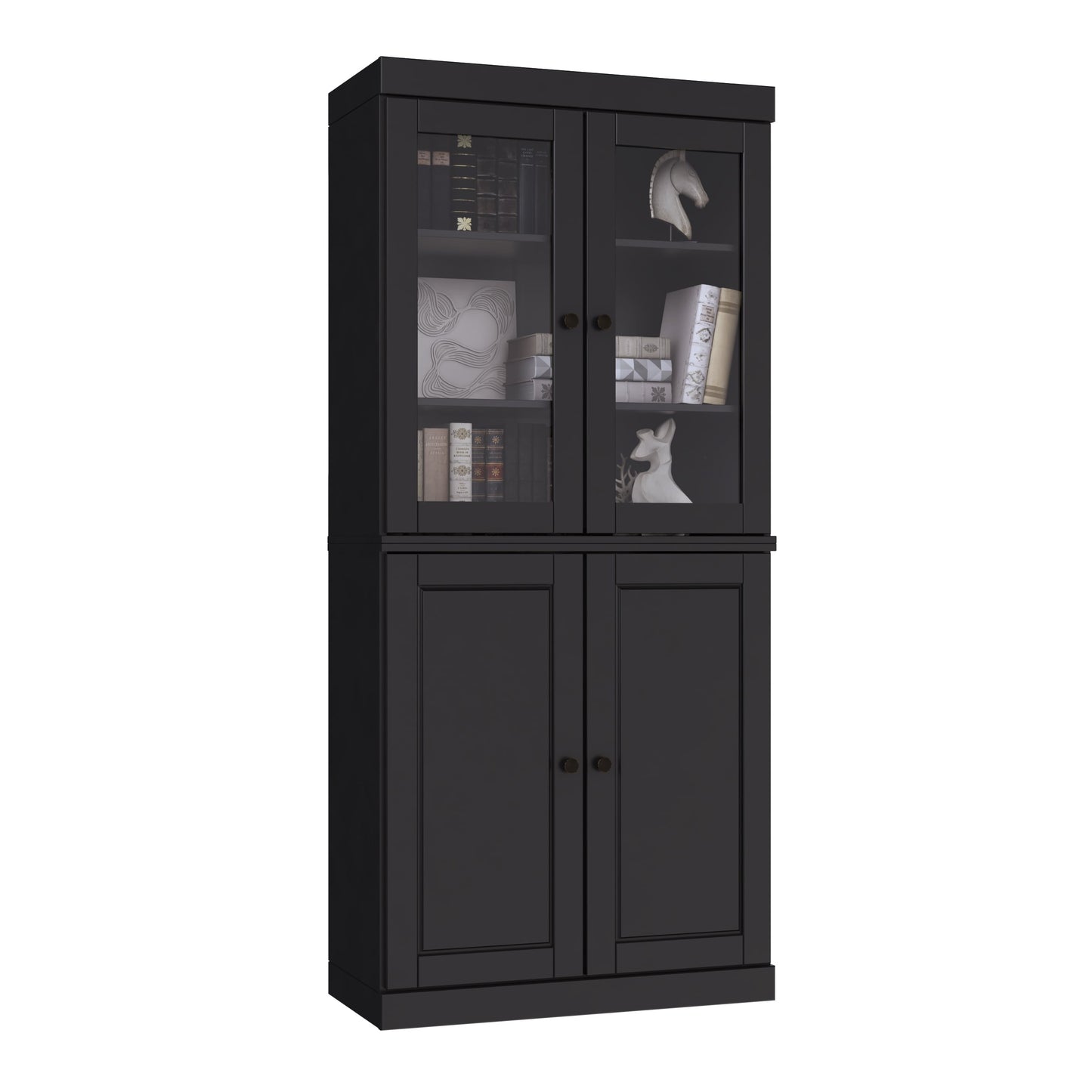 Bücherregal mit 6 Regalböden aus 100 % Massivholz und optionalen Türen von Palace Imports